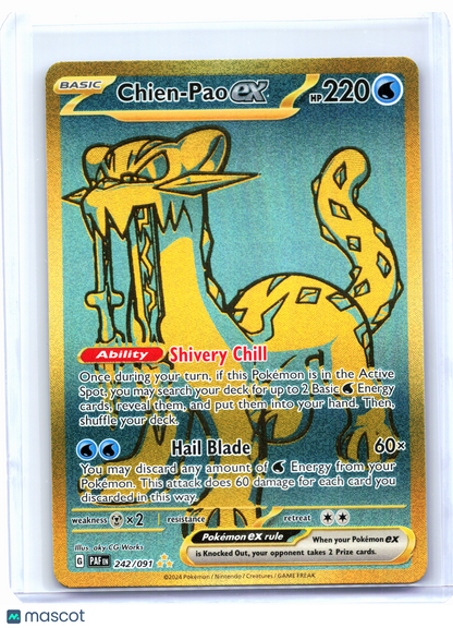 2024 Pokemon—Chien-Pao ex #242/091 Paldean Fates—Hyper Rare Holo [LP]