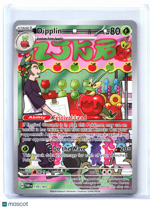 2024 Pokemon—Dipplin #170/167 Twilight Masquerade—Illustration Rare Holo [LP]