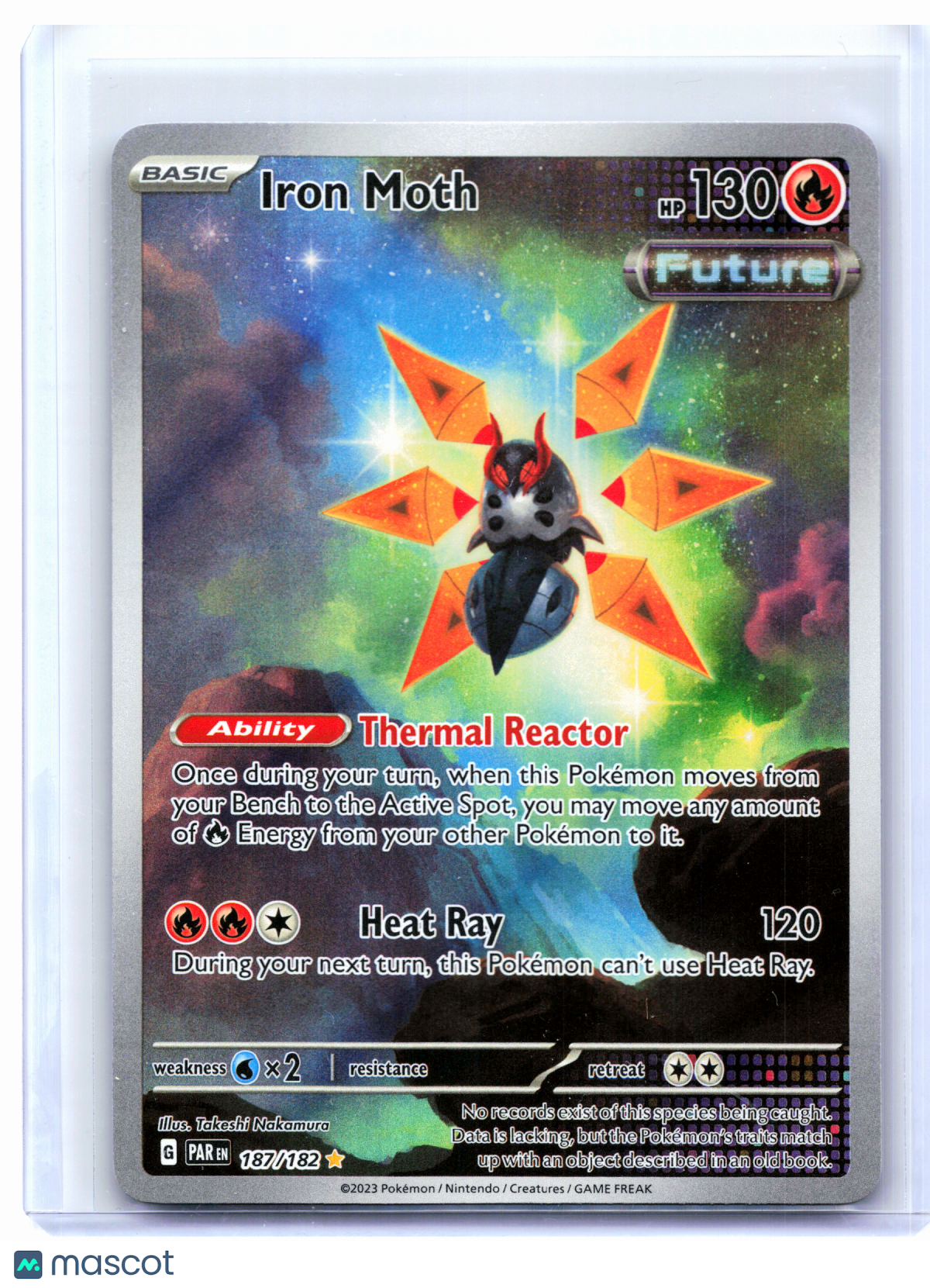 2023 Pokemon—Iron Moth #187/182 Paradox Rift—Illustration Rare Holo [LP]