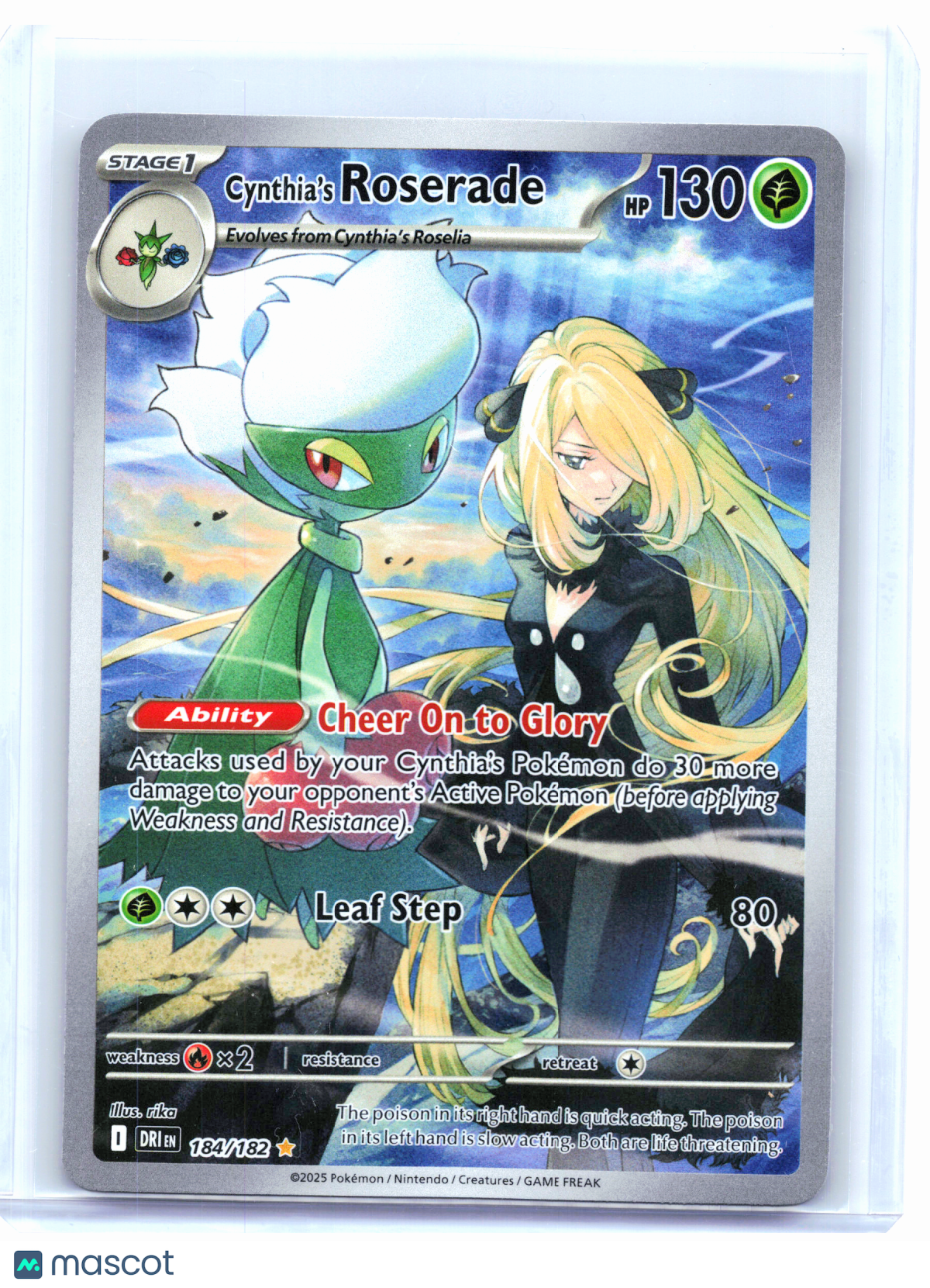 2025 Pokemon—Cynthia's Roserade #184/182 Destined Rivals—Illustration Rare [LP]
