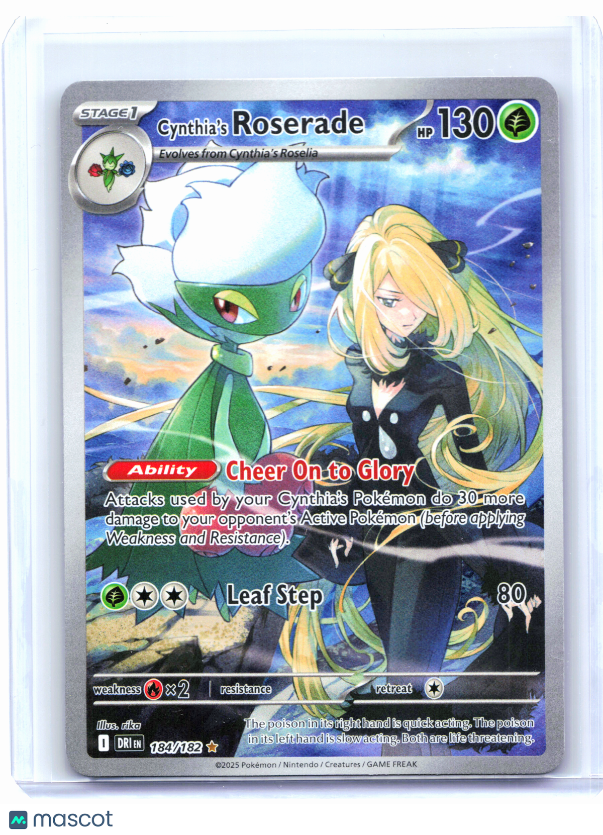 2025 Pokemon—Cynthia's Roserade #184/182 Destined Rivals—Illustration Rare [LP]