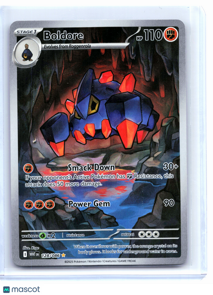 2025 Pokemon—Boldore #128/086 White Flare—Illustration Rare Holo [LP]