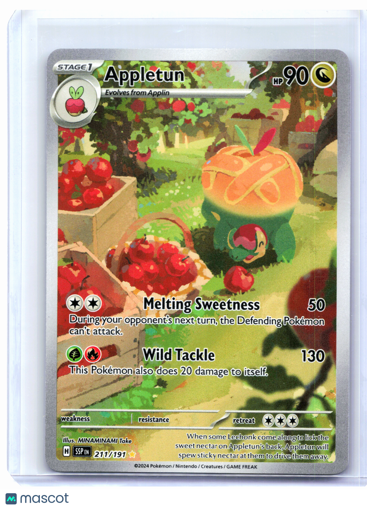 2024 Pokemon—Appletun #211/191 Surging Sparks—Illustration Rare Holo [LP]