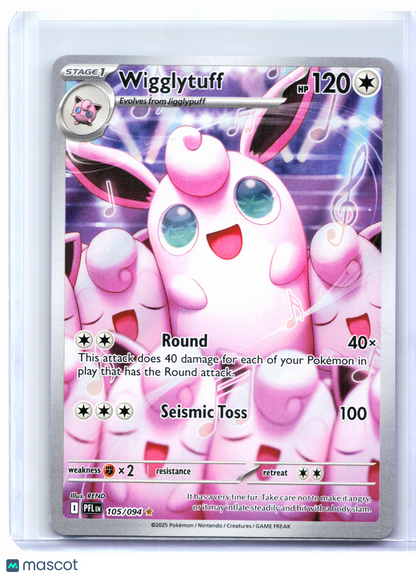 2025 Pokemon—Wigglytuff #105/094 Phantasmal Flames—Illustration Rare Holo [LP]