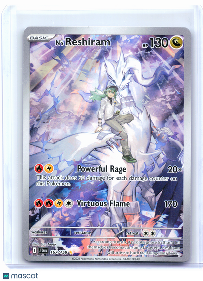2025 Pokemon—N's Reshiram #167/159 Journey Together—Illustration Rare Holo [LP]