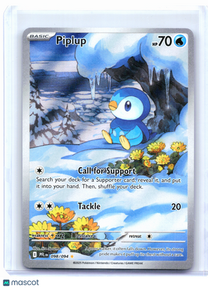 2025 Pokemon—Piplup #098/094 Phantasmal Flames—Illustration Rare Holo [LP]