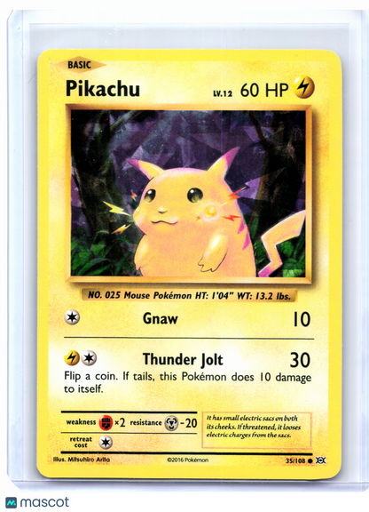 2016 Pokemon—Pikachu #35/108 Deck Exclusives—Cracked Ice Holo [MP]