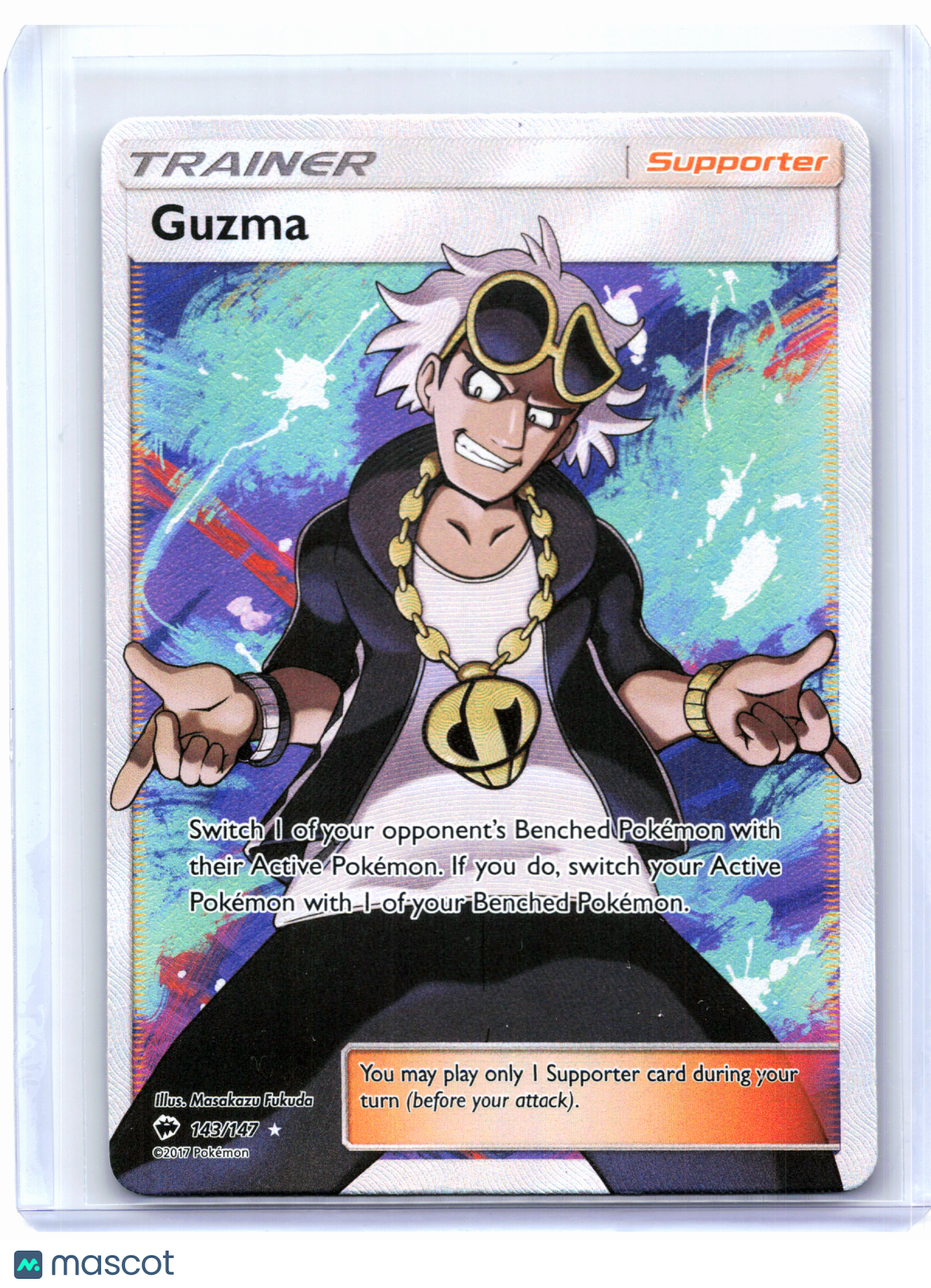 2017 Pokemon—Guzma (Full Art) #143/147 Burning Shadows—Ultra Rare Holo [MP]