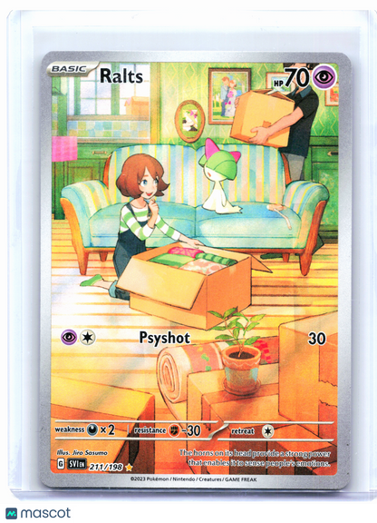 2023 Pokemon—Ralts #211/198 Scarlet & Violet Base Set—Illustration Rare [MP]