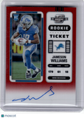 2023 Panini Contenders Optic Prizm Football—Jameson Williams #124 Red RC