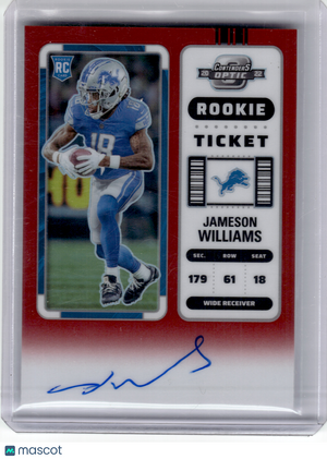 2023 Panini Contenders Optic Prizm Football—Jameson Williams #124 Red RC