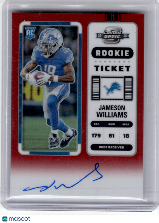 2023 Panini Contenders Optic Prizm Football—Jameson Williams #124 Red RC