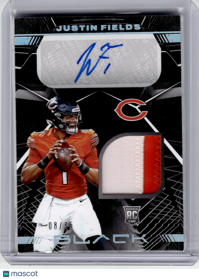 2021 Panini Black Football Football—Justin Fields #RSM-JF 08/35 Patch RC