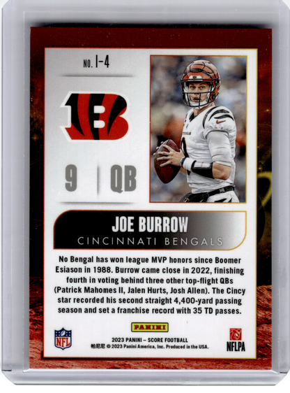 2023 Panini Score Intergalactic Football—Joe Burrow #I-4 —Very Good