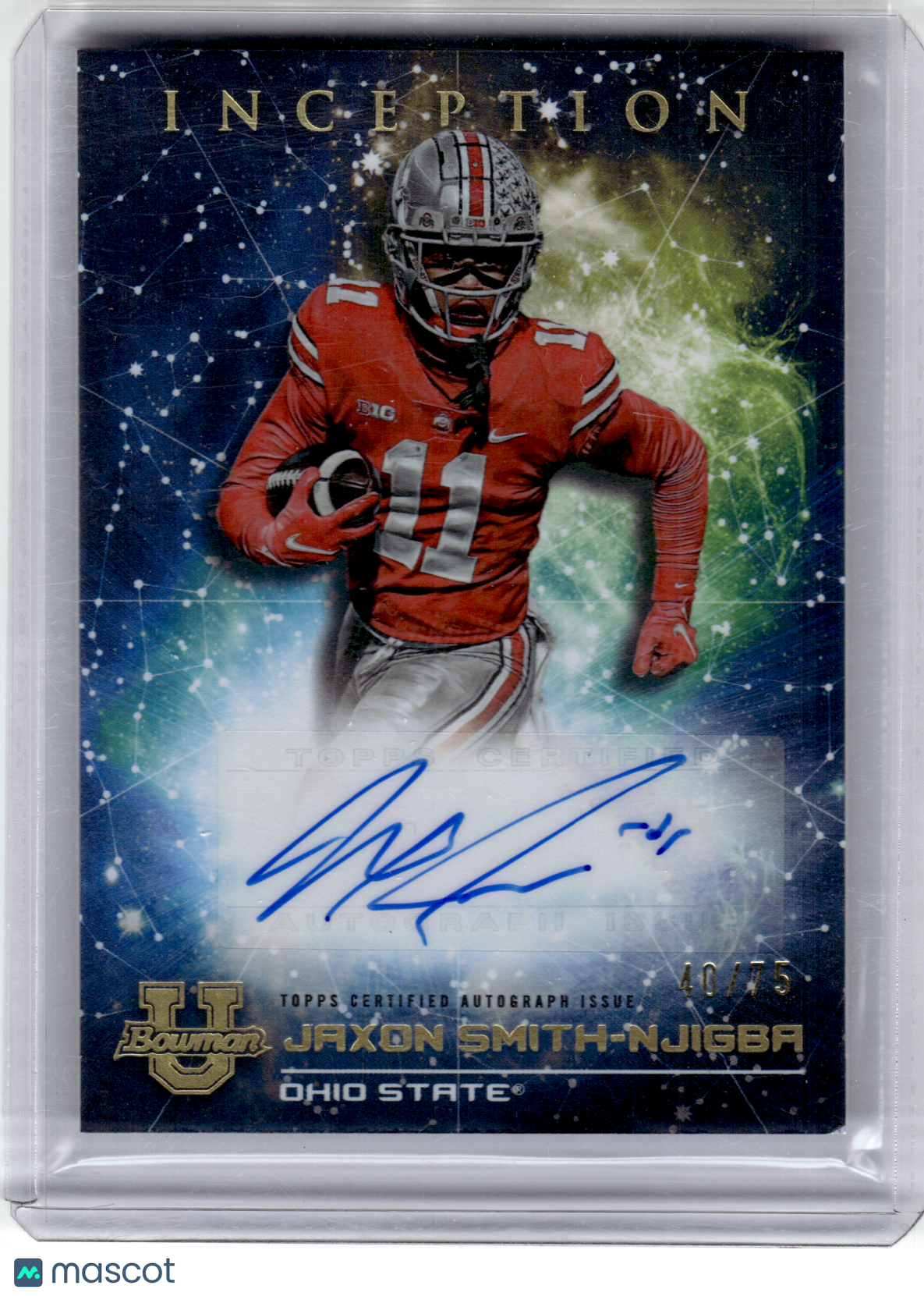 2023 Topps University Inception Football—Jaxon Smith-Njigba #PMP-JS 40/75