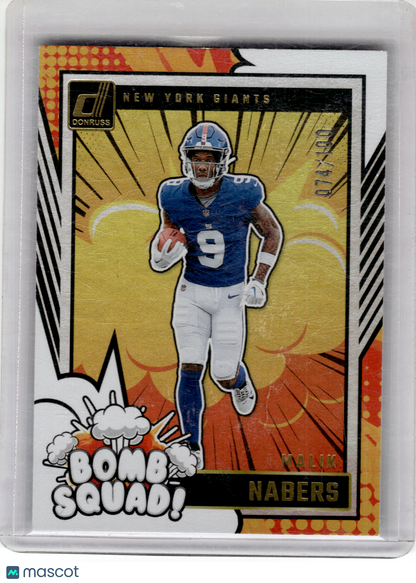 2024 Panini Donruss Bomb Squad Football—Malik Nabers #25 074/190—Very Good