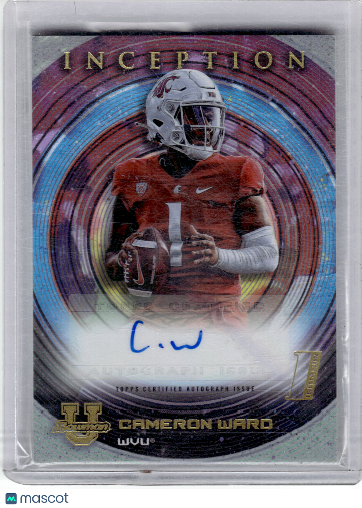 2023 Topps University Inception Football—Cameron Ward #BIA-CWD —Very Good