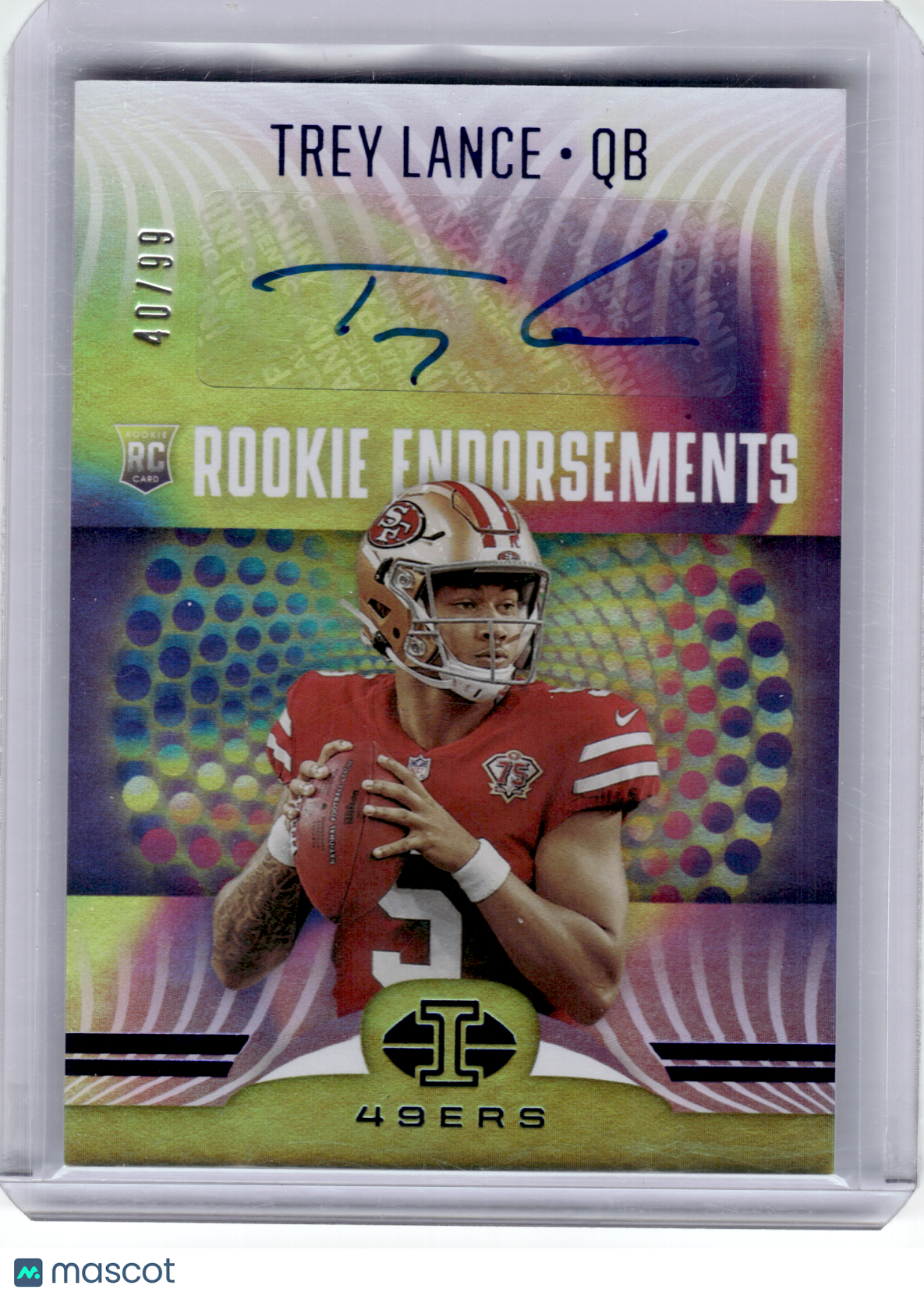 2021 Panini Illusions Rookie Endorsements Football—Trey Lance #RE-3 40/99 RC