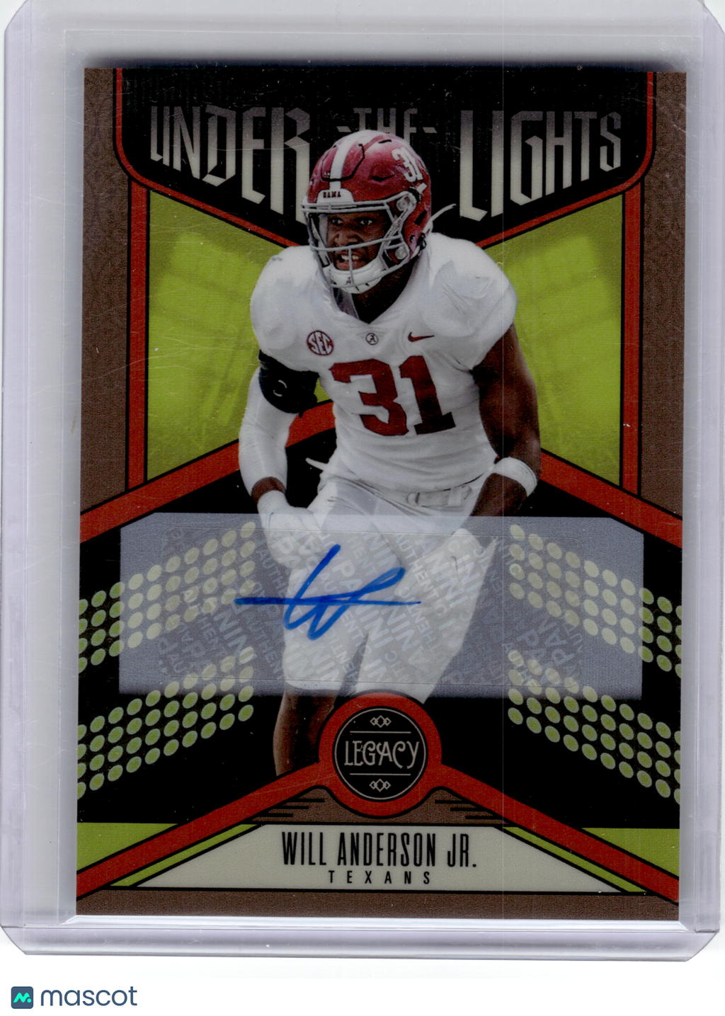 2023 Panini Legacy Football Under the Lights—Will Anderson Jr. #UL-WAJ 030/100