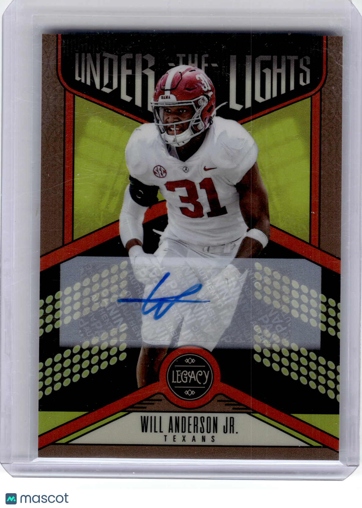 2023 Panini Legacy Football Under the Lights—Will Anderson Jr. #UL-WAJ 030/100