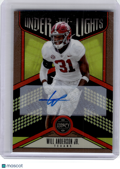 2023 Panini Legacy Football Under the Lights—Will Anderson Jr. #UL-WAJ 030/100