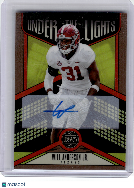 2023 Panini Legacy Football Under the Lights—Will Anderson Jr. #UL-WAJ 030/100