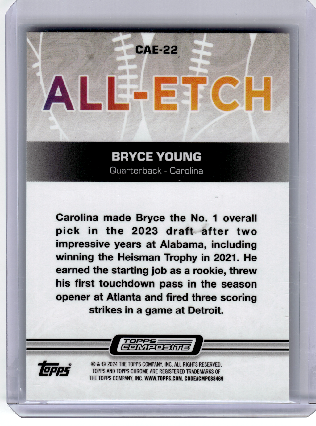 2024 Topps Composite Topps Chrome All-Etch —Bryce Young #CAE-22 Green 19/99