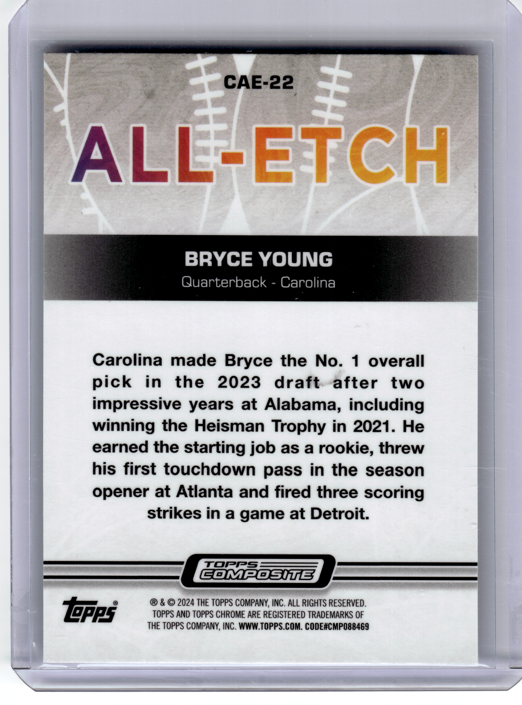 2024 Topps Composite Topps Chrome All-Etch —Bryce Young #CAE-22 Green 19/99