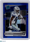 2020 Panini Donruss Optic Prizm Football—CeeDee Lamb #156 Blue Velocity