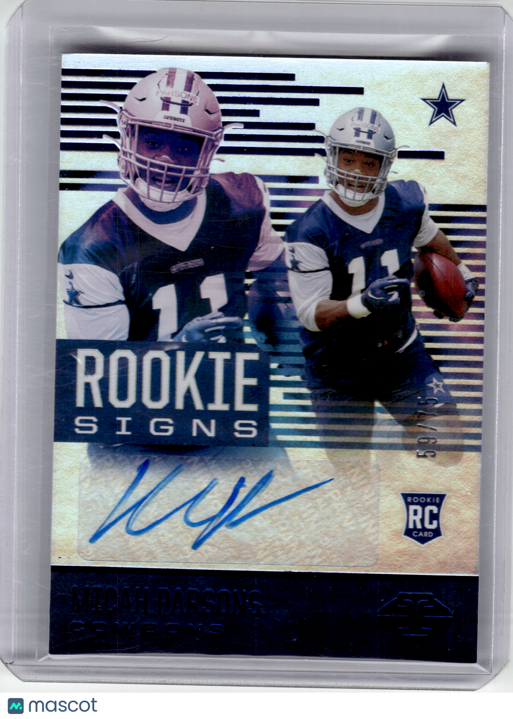 2021 Panini Illusions Rookie Signs Football—Micah Parsons #RS-MP RC 59/75