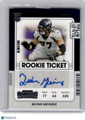 2021 Panini Panini Contenders Football—Quinn Meinerz #193 RC—Very Good