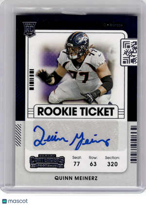 2021 Panini Panini Contenders Football—Quinn Meinerz #193 RC—Very Good