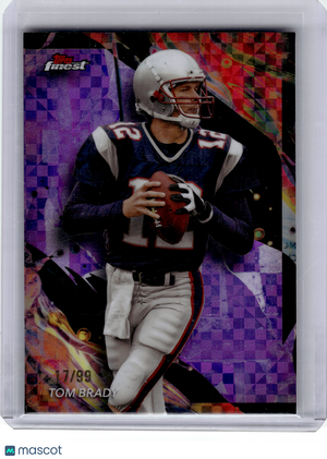 2024 Topps Finest Football—Tom Brady #135 Purple Refractor 17/99—Very Good