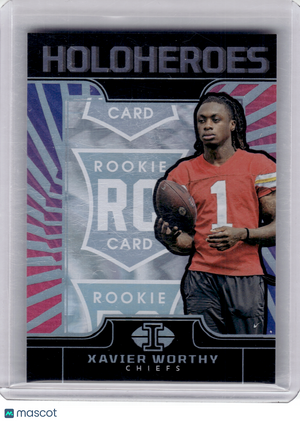 2024 Panini Illusions HoloHeroes Football—Xavier Worthy #15 Holo —Very Good
