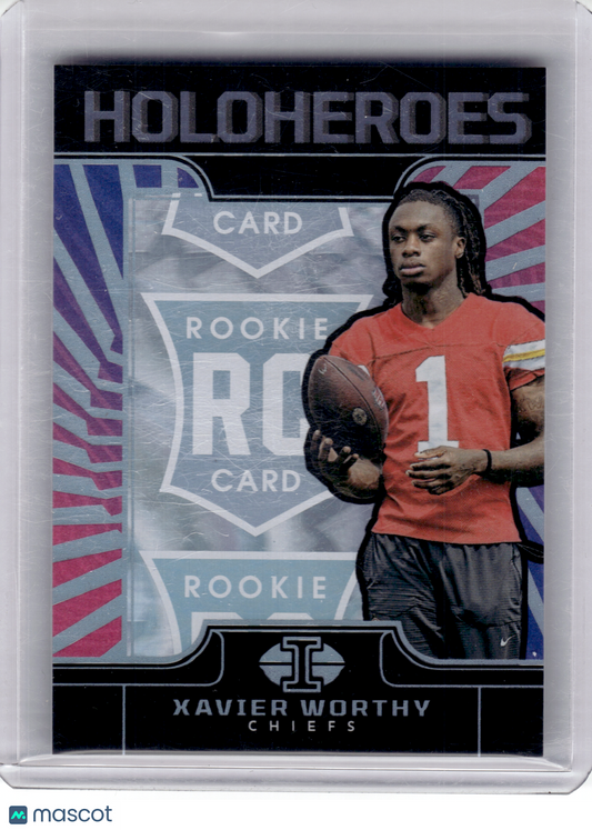 2024 Panini Illusions HoloHeroes Football—Xavier Worthy #15 Holo —Very Good