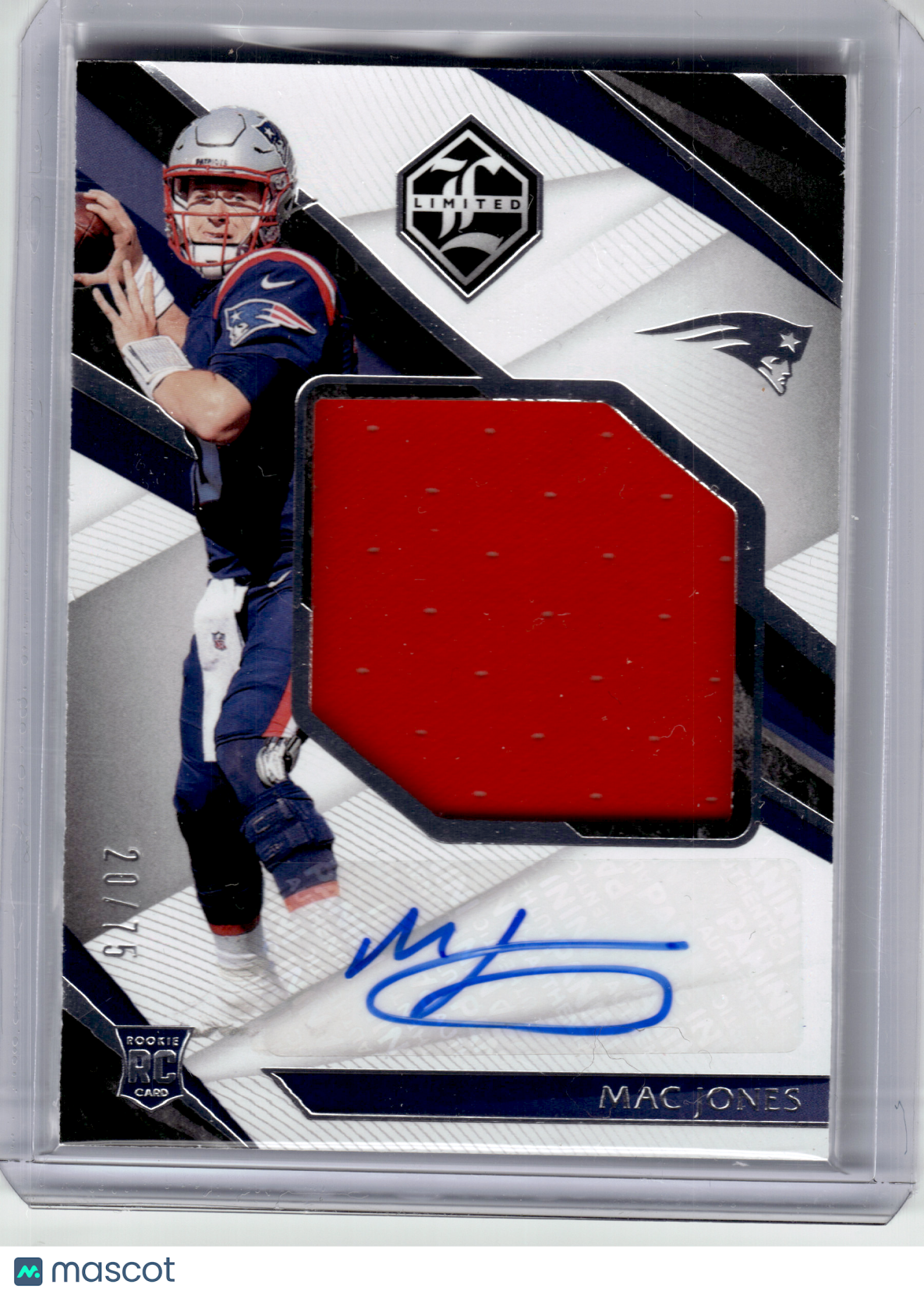 2022 Panini Limited Football Football—Mac Jones #148 20/75 Patch RC