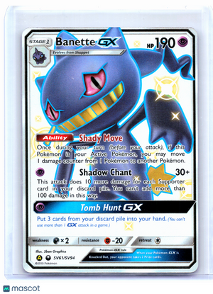 2019 Pokemon—Banette GX #SV61/SV94 Hidden Fates: Shiny Vault—Shiny Holo Rare