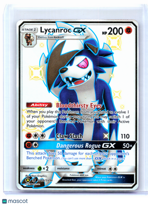 2019 Pokemon—Lycanroc GX #SV66/SV94 Hidden Fates: Shiny Vault—Shiny Holo Rare