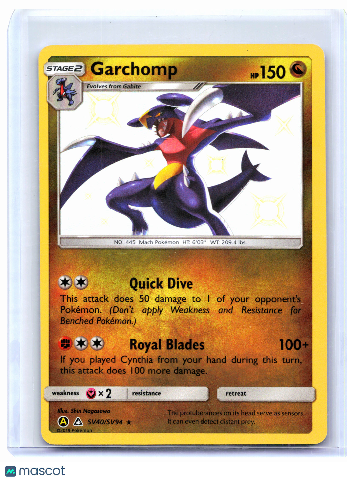2019 Pokemon—Garchomp #SV40/SV94 Hidden Fates: Shiny Vault—Shiny Holo Rare