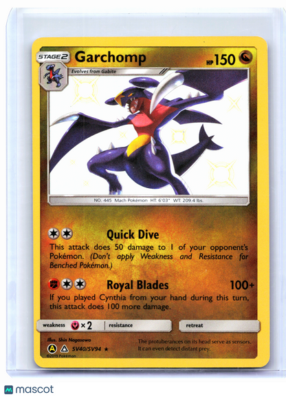 2019 Pokemon—Garchomp #SV40/SV94 Hidden Fates: Shiny Vault—Shiny Holo Rare