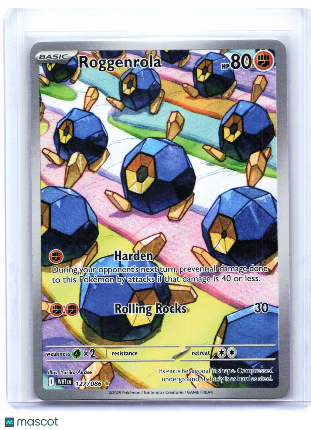 2025 Pokemon—Roggenrola #127/086 White Flare—Illustration Rare Holo