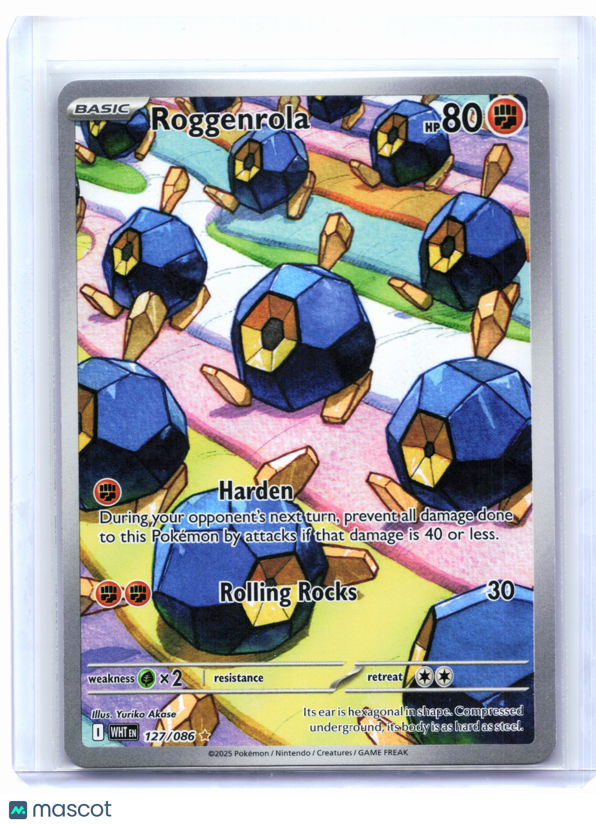 2025 Pokemon—Roggenrola #127/086 White Flare—Illustration Rare Holo
