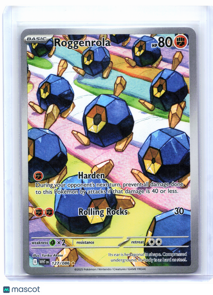 2025 Pokemon—Roggenrola #127/086 White Flare—Illustration Rare Holo