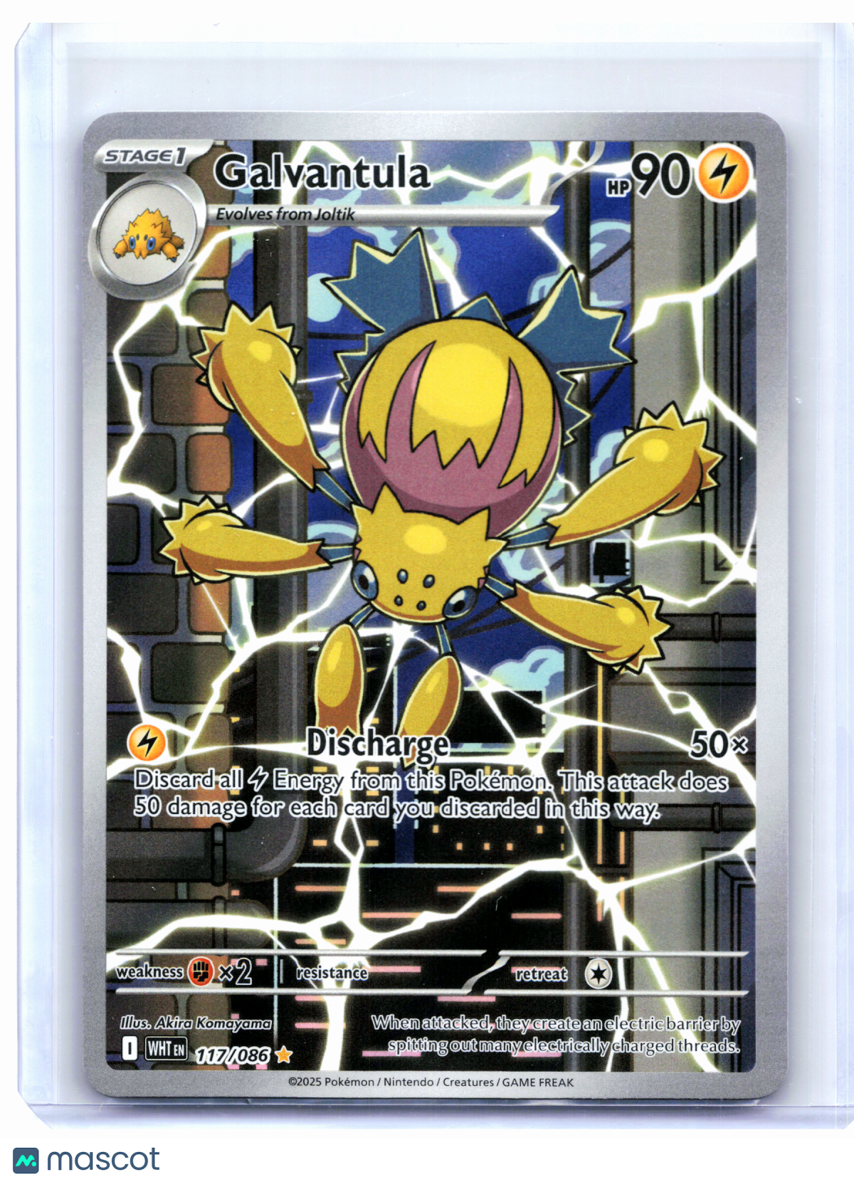2025 Pokemon—Galvantula #117/086 White Flare—Illustration Rare Holo