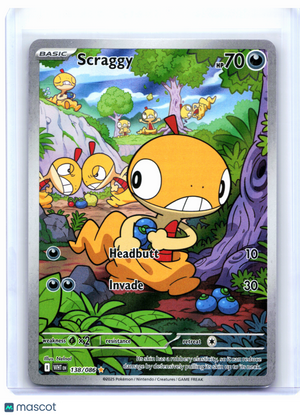 2025 Pokemon—Scraggy #138/086 White Flare—Illustration Rare Holo