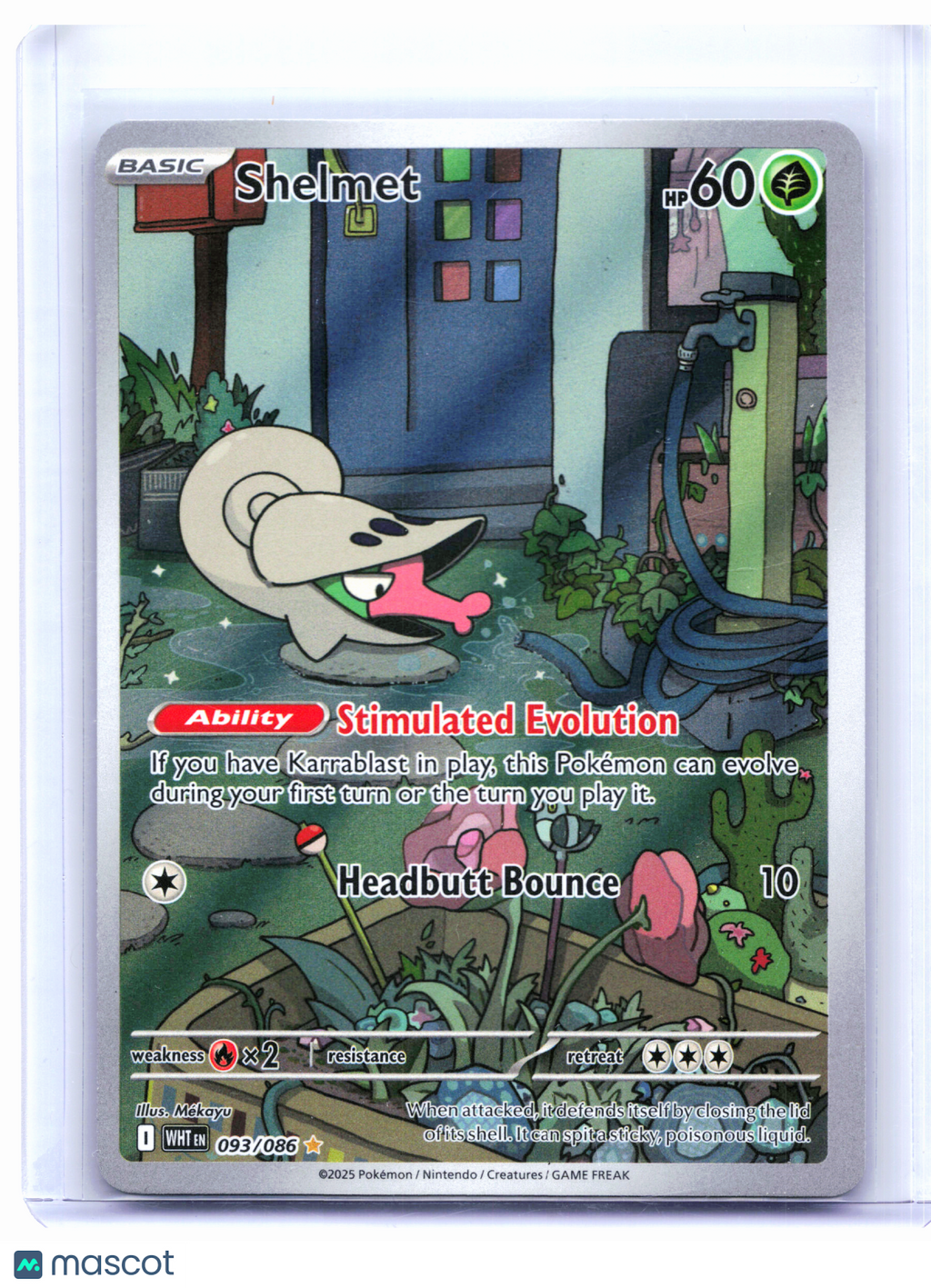 2025 Pokemon—Shelmet #093/086 White Flare—Illustration Rare Holo