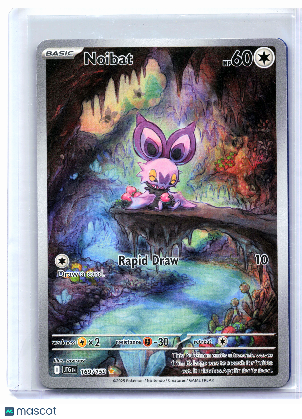 2025 Pokemon—Noibat #169/159 Journey Together—Illustration Rare Holo