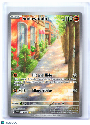 2023 Pokemon—Sudowoodo #219/193 Paldea Evolved—Illustration Rare Holo [LP]