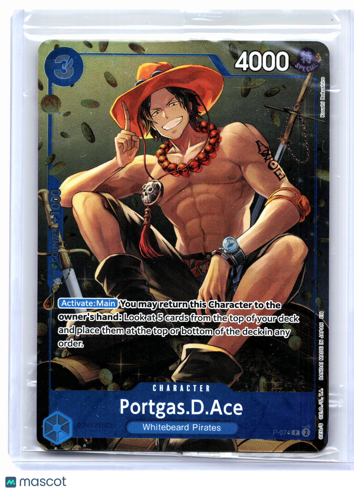 2026 One Piece—Portgas.D.Ace (Tin Pack Set Vol. 2) #P-074—Promo Foil [Sealed]
