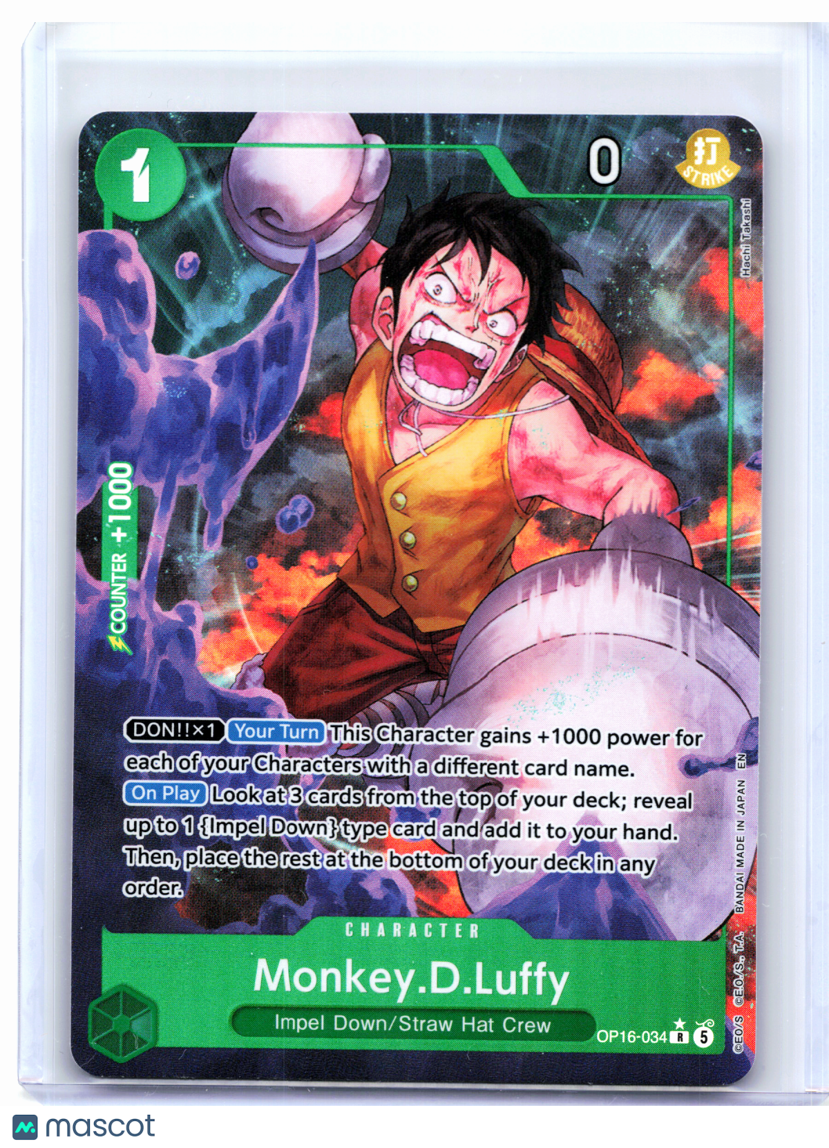 2026 One Piece—Monkey.D.Luffy (Alt Art) #OP16-034 The Time of Battle—Rare Foil